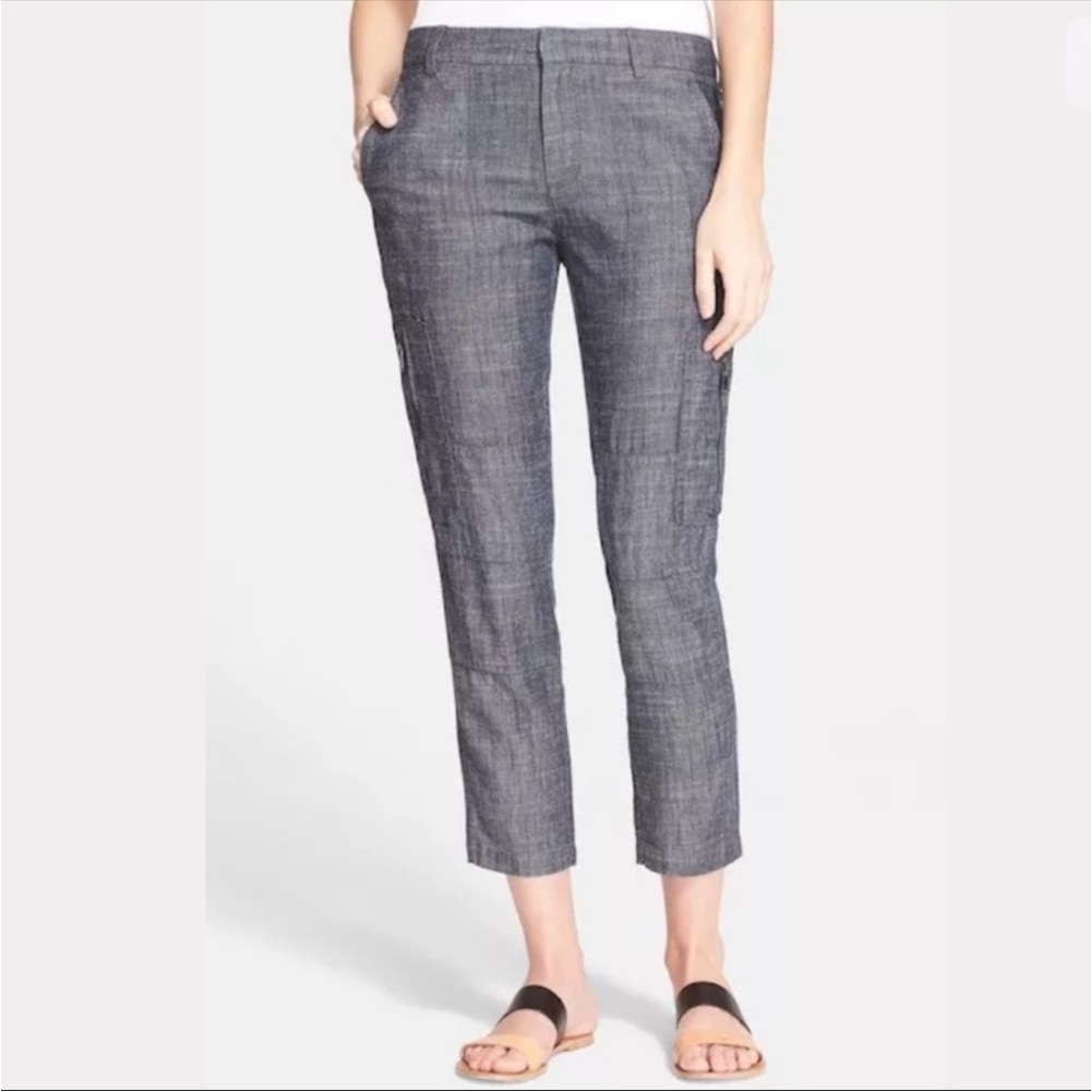 Vince Linen Cargo Pants Zippers Trousers